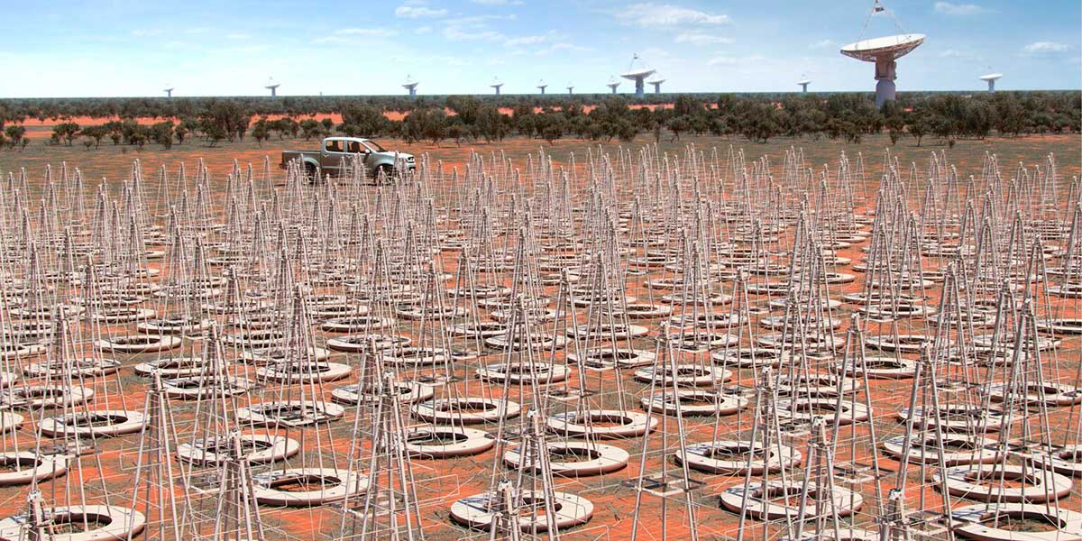 Vue d’artiste des antennes de SKA-LOW